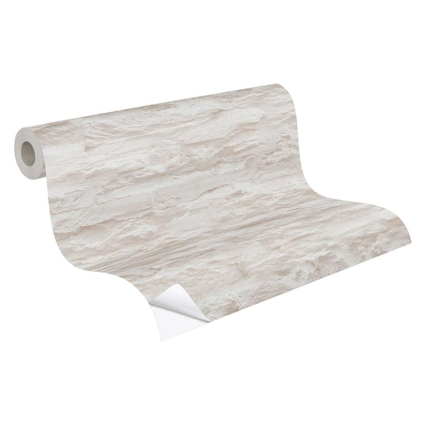 Carta da parati autoadesiva e vinile per mobili - muro di pietra - beige - rotolo 840x53 cm