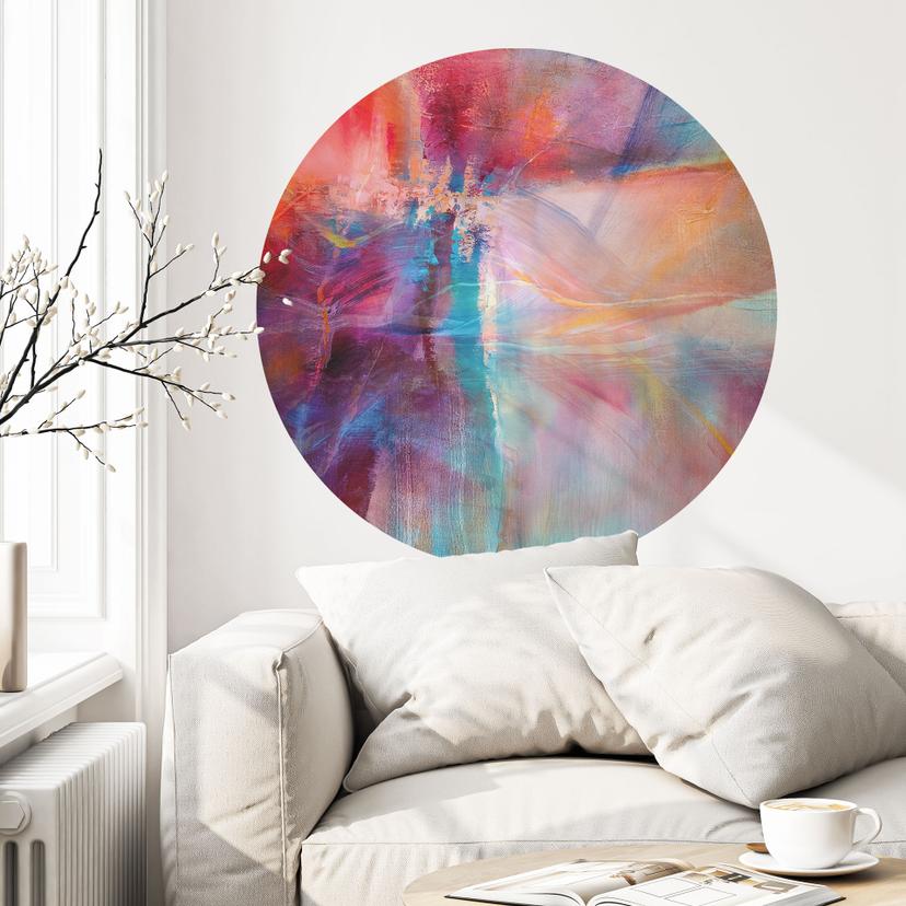 Wallsticker Blid farvetåge i bevægelse - Schmucker - Rund