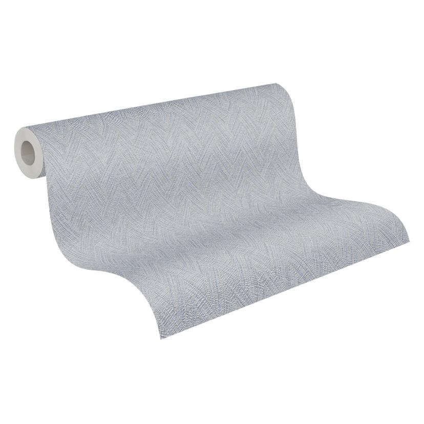 Papel pintado texturado espiga azul gris - Papel pintado no tejido moderno estampado textil