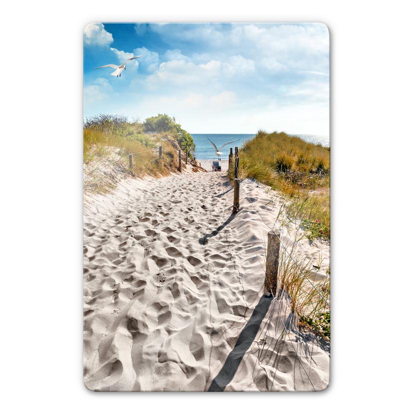 Tableau en verre - Direction vers la plage