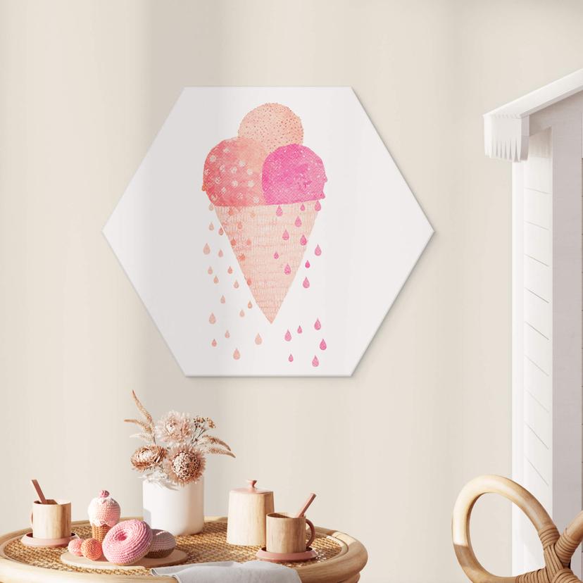 Esagono Alu-Dibond Treechild - Ice Cream in Summer