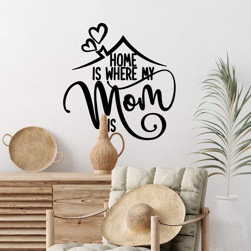 Adesivo murale - Home is where my Mom is