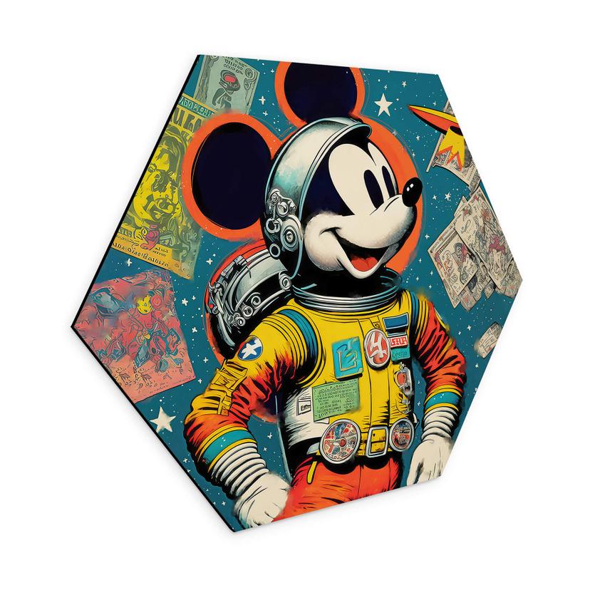Hexagon Dibond Treechild - Astronaut Mickey