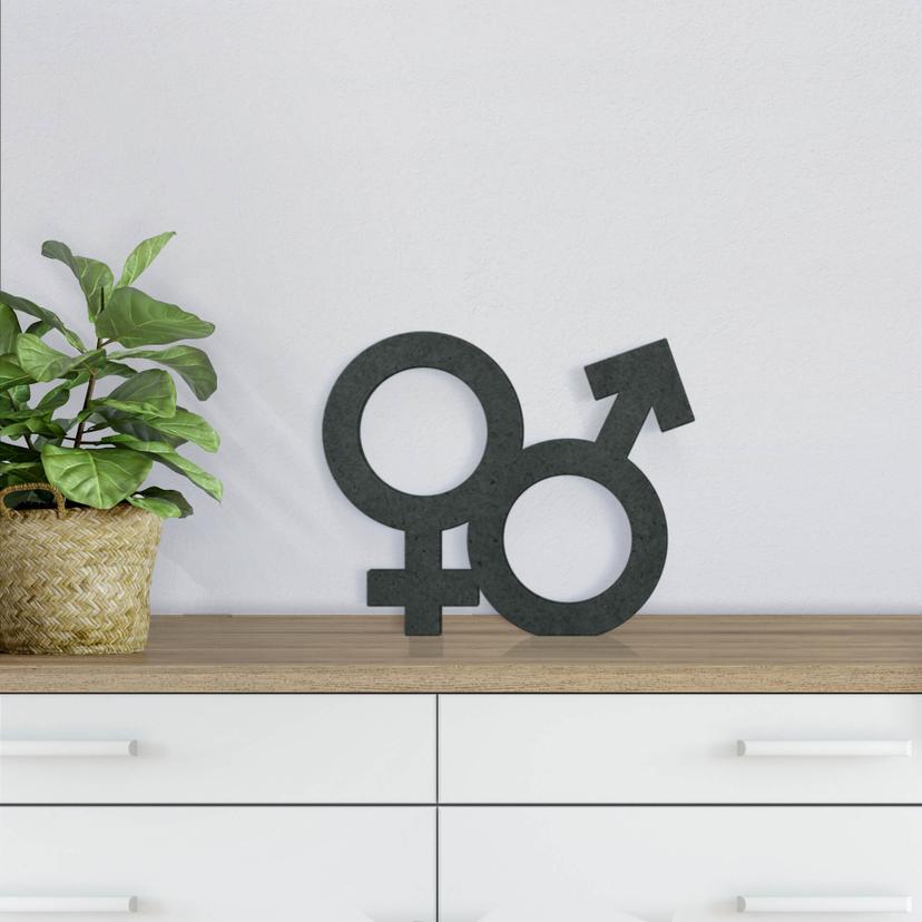 MDF bogstaver - Kønssymbol Hetero