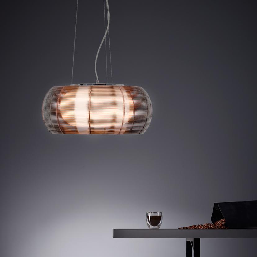 Pendelleuchte Maxime, braun, 122 x 40 cm, Glas Pendellampe