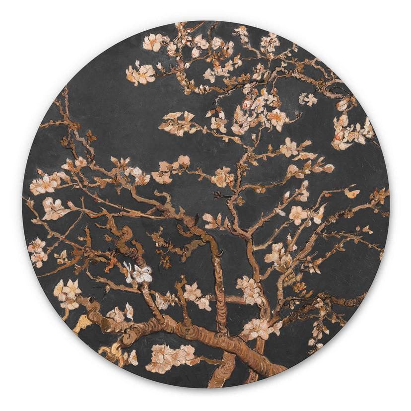 Tableau sur alu-Dibond rond van Gogh - Fleur d'amandier en automne