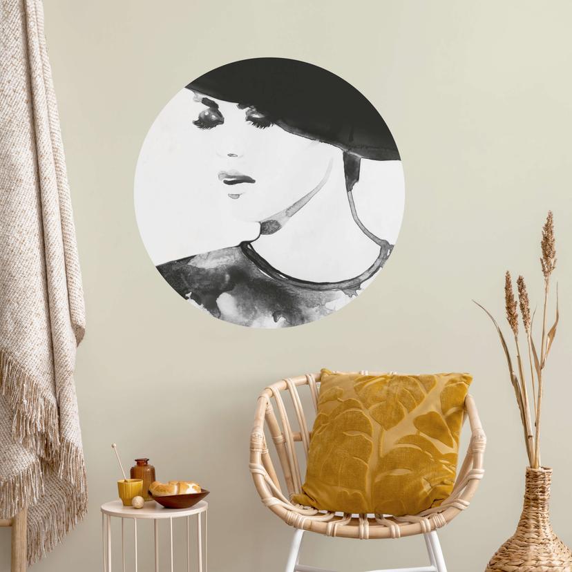 Muursticker rond Fashion Victim