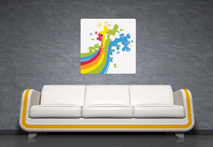 Stampa su vetro - Arcobaleno di farfalle