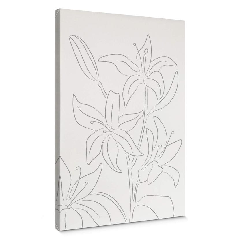 Lienzo 1X Estudio - Line Art Floral - Flores Minimalistas