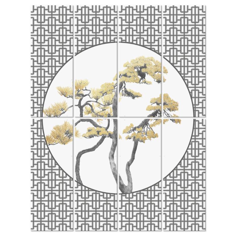 Rumsavdelare, skärm, hängande insynsskydd Blommande bonsai - Amini