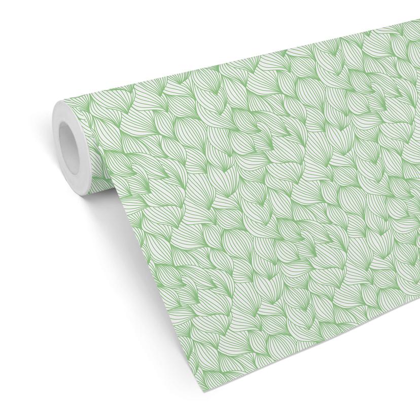 Papier peint à motifs - Vagues graphiques - vert