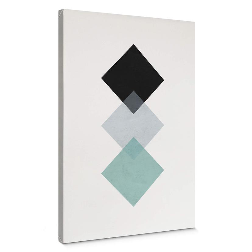 Lienzo Nouveauprints - Cuadrados aqua