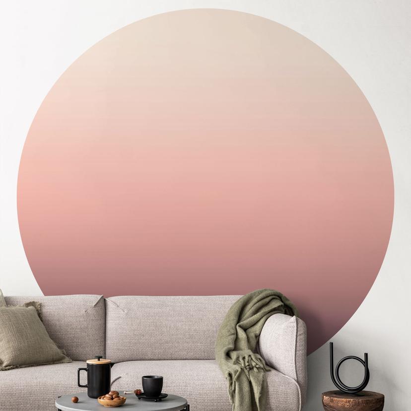 Fototapet - Rundt Ombre solnedgang - vliesetapet/selvklæbende non-woven tapet