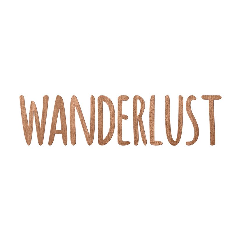Houten Wanddecoratie Mahoniefineer Wanderlust
