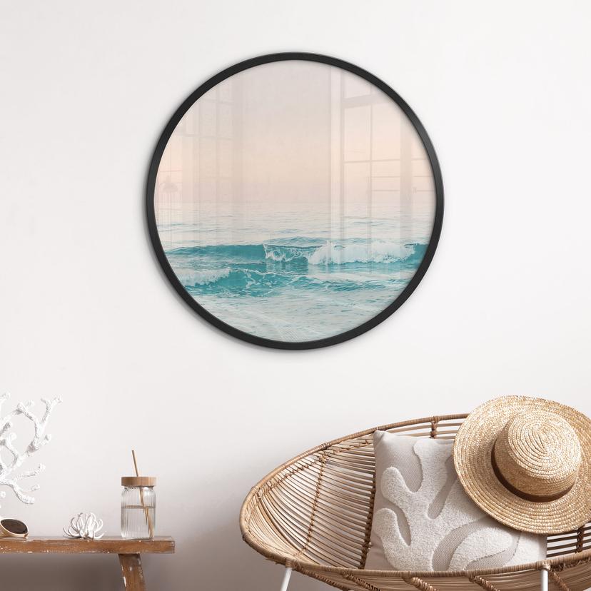 Poster Il mare blu incontra il cielo rosa in Grecia - Sisi & Seb