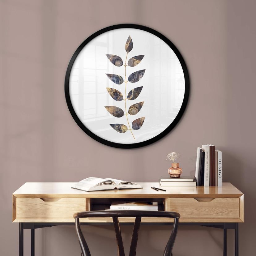 Poster Fredriksson - Marmorerade blad - Rund