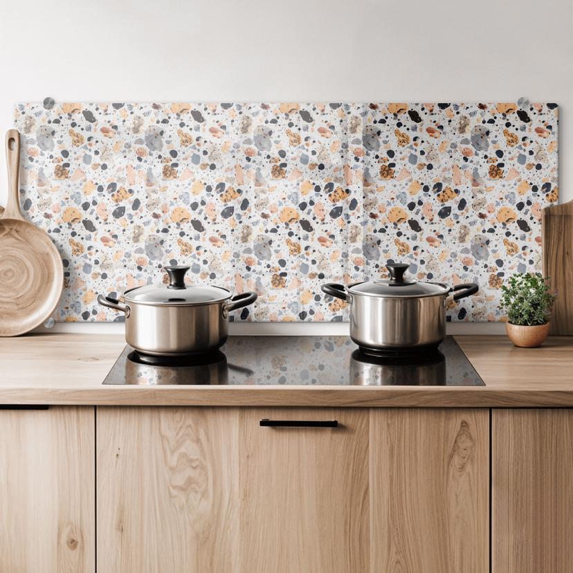 Spritzschutz Bunte Terrazzo Steine - Treechild - Panorama