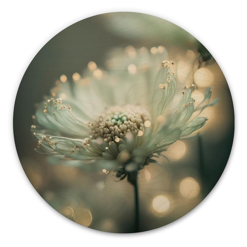 Billede af træ Delikat glitrende blomster - Treechild - Rund