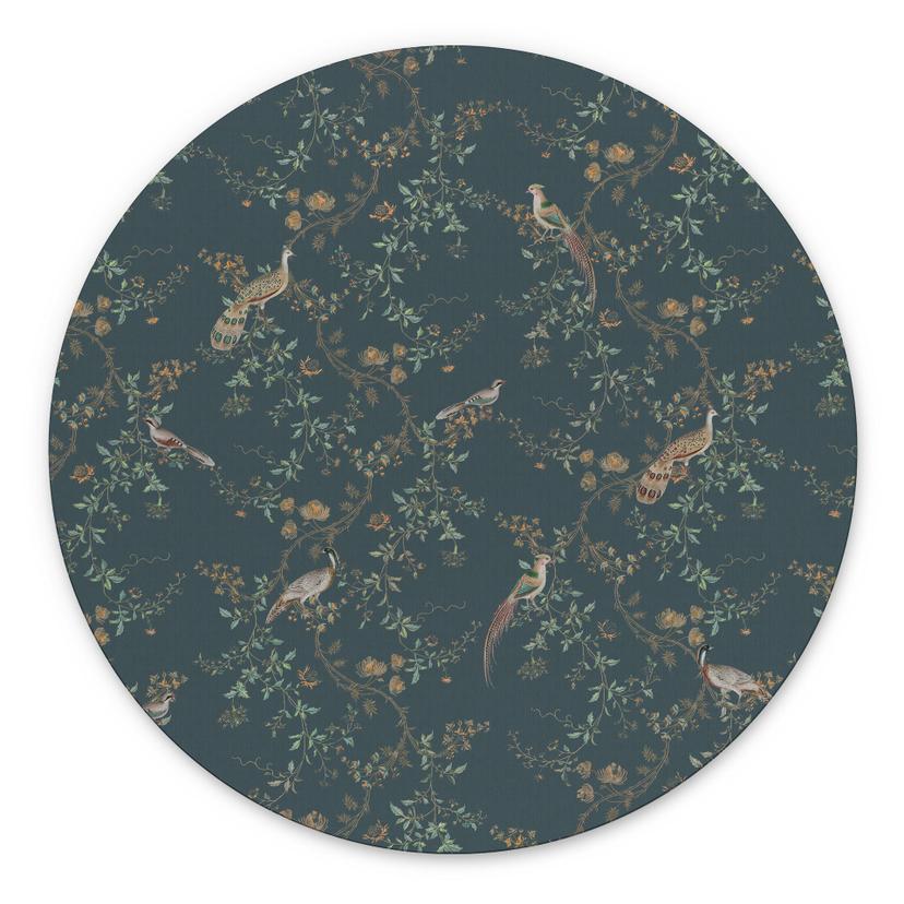 Tableaux Oiseaux exotiques dans la forêt - Bloomery Decor - Alu-Dibond Rond