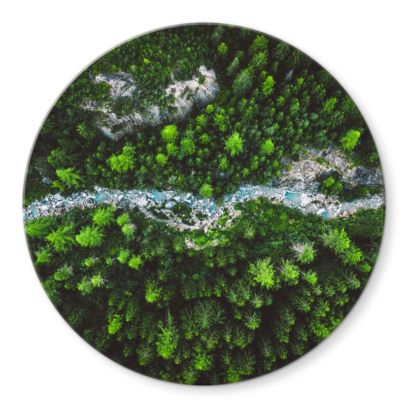 Tableau sur verre rond Murko - Mère Nature
