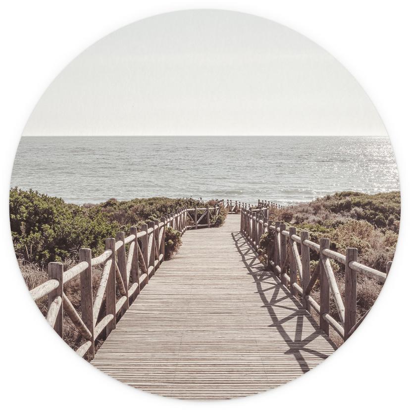 Fotomurale tondo Molo per la spiaggia - 1X Studio - carta da parati in tessuto non tessuto/carta da