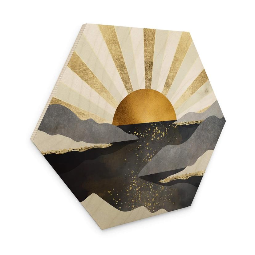 Hexagone - Bois SpaceFrog Designs - Aube dorée