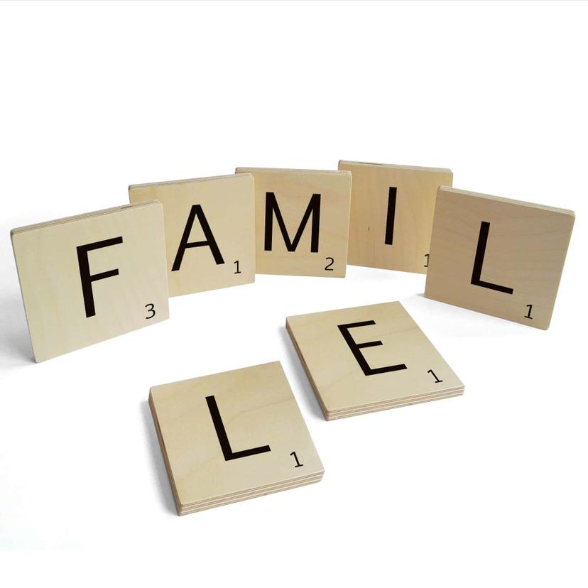 Lettres murales - Famille - Placage bois de bouleau