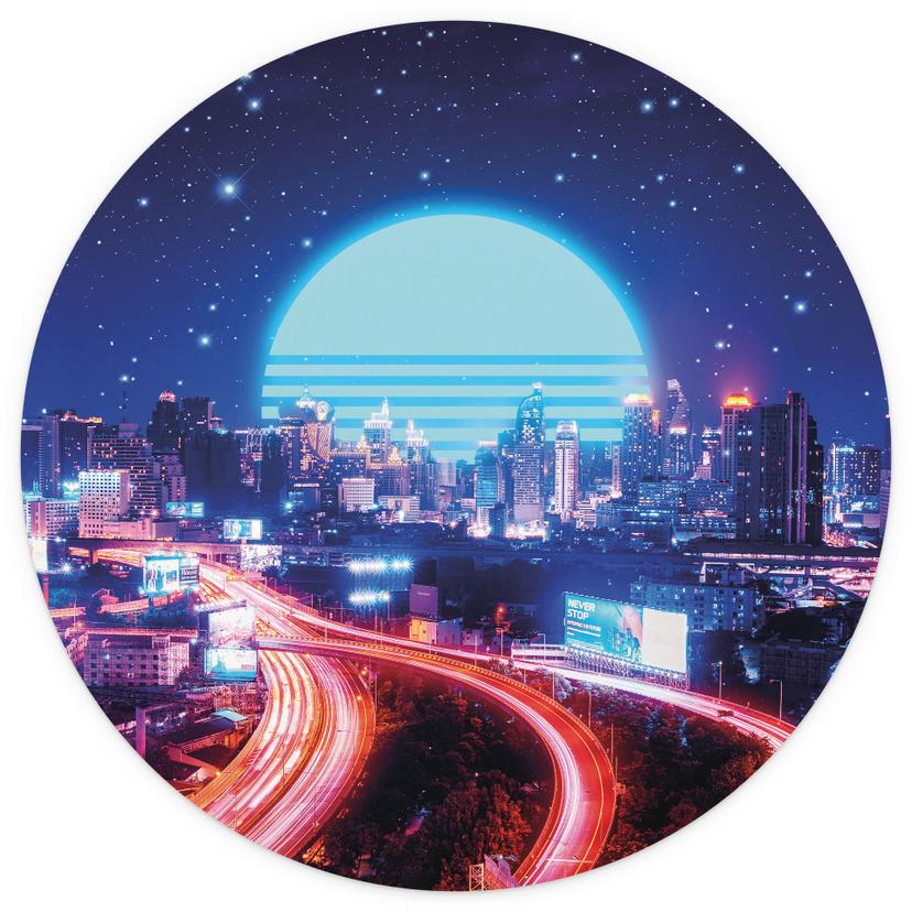 Fotomurale tondo Città cibernetica di Bangkok - Takkar - carta da parati in tessuto non tessuto/cart