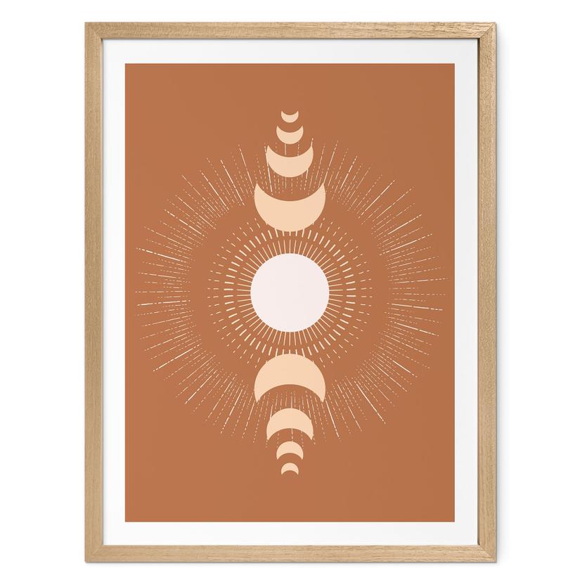 Plakat Månens cyklusser - Sol og måne i harmoni - KsanaKalpa