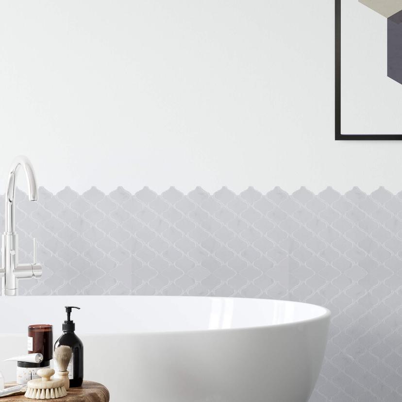 azulejos Adhesivos 3D Arabesque gris claro - set de 4 cada uno 30,5 x 30,5 cm