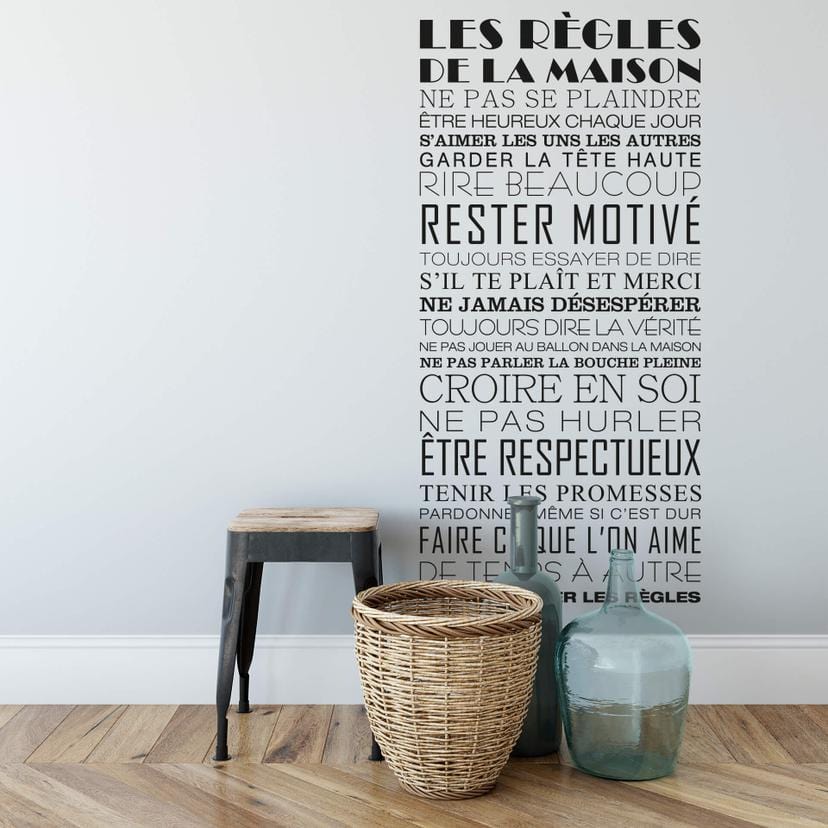 Muursticker Règles de la maison