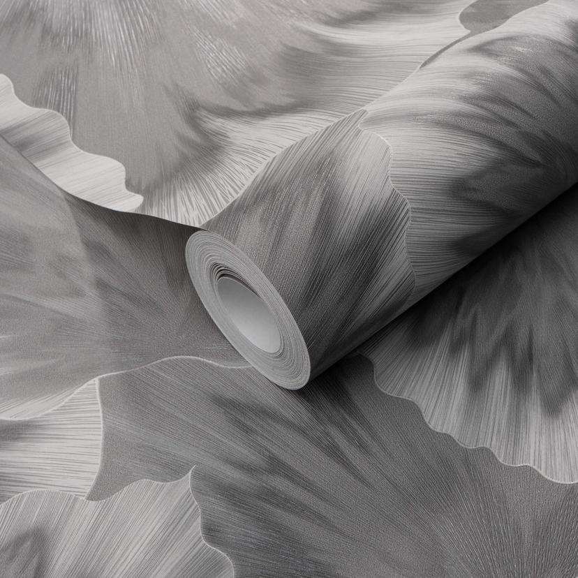 Papel pintado no tejido con Muestras gráficas en gris
