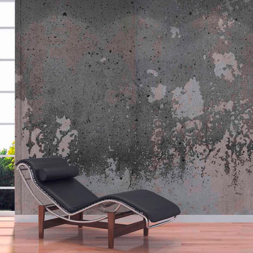 Beton-look PaintedWall tapet i grå sort - non-woven tapet Designwalls 2 - 2,55 x 3,5 m
