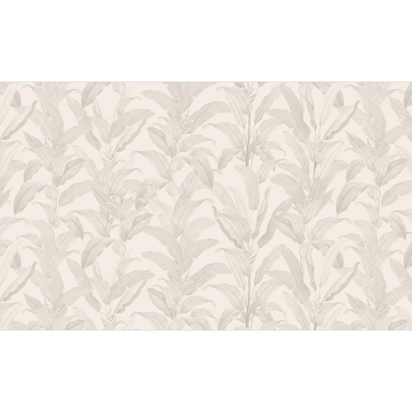 Carta da parati giungla urbana foglie tropicali crema - Bloomery Decor