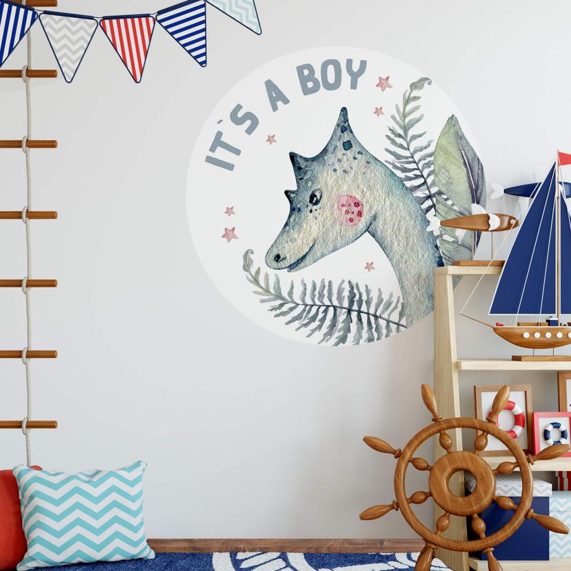 Adesivo murale Kvilis - It's a boy - tondo