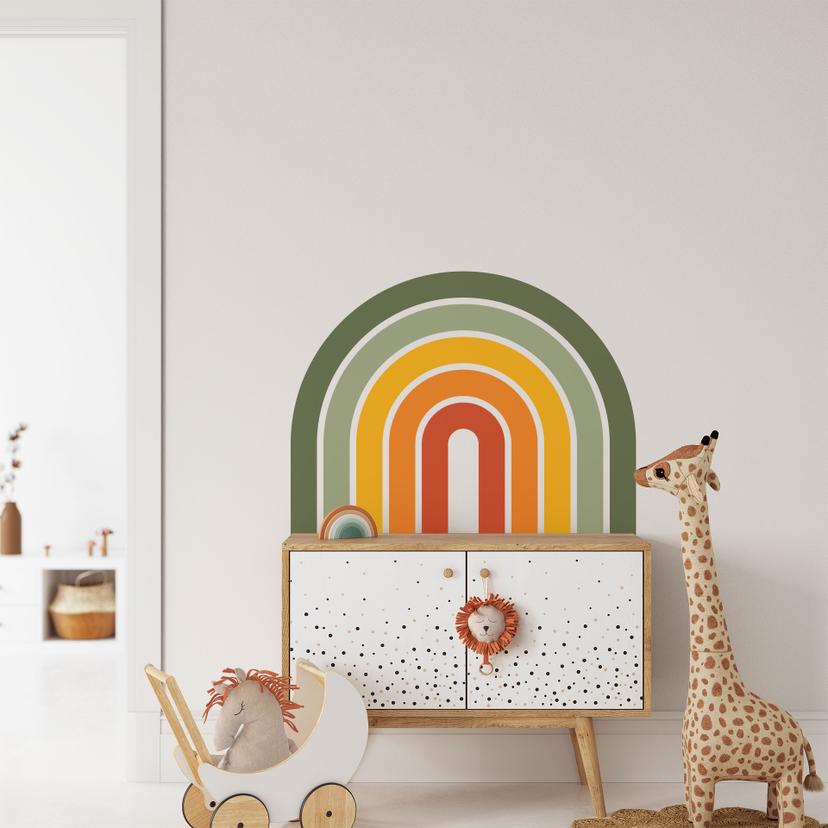 Adesivo murale con arcobaleno retrò