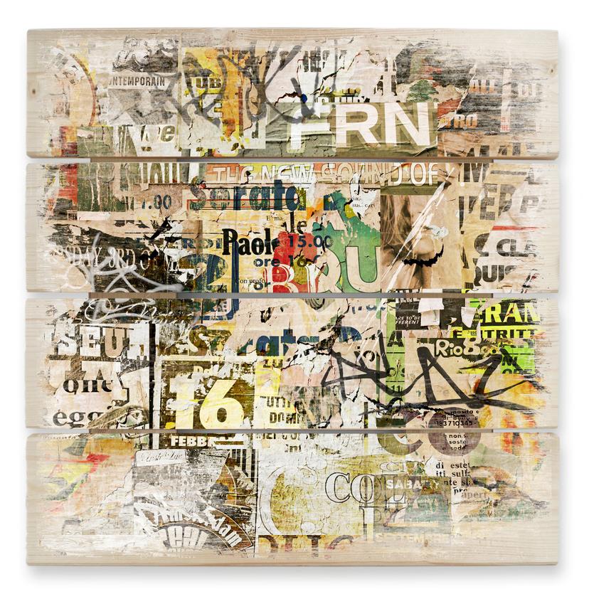 Tableau sur bois - Collage Affiches