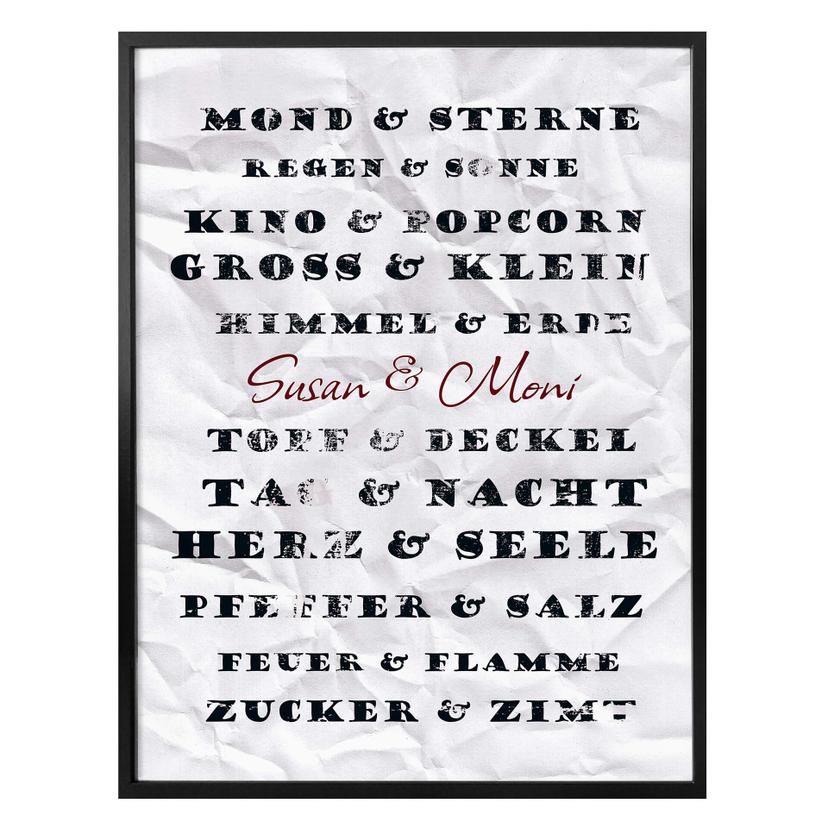 Poster Paare + Testo personalizzato