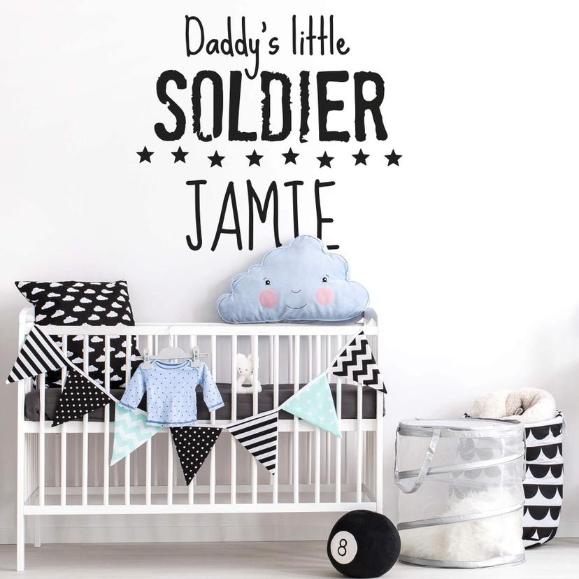 Wallsticker -  + Name Daddy's little Soldier