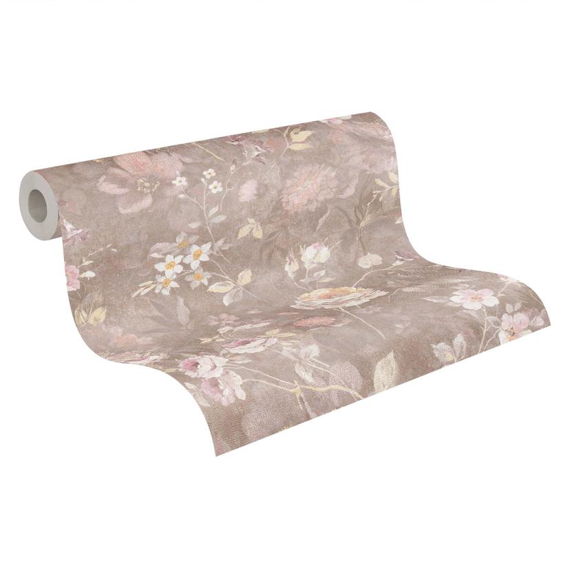 Papel pintado Floral romántico Papel pintado tejido-no tejido sostenible Floral de A.S. Création Ros