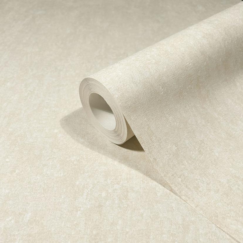 Non-woven tapet med en matt, ljus struktur beige betonglook