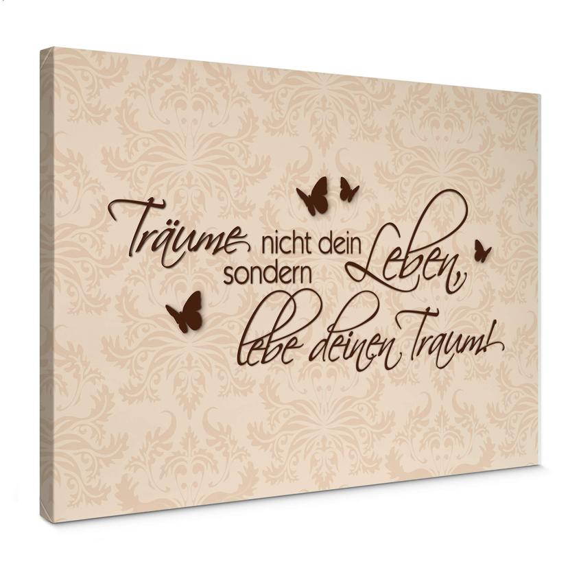 Tableau sur toile - Träume nicht dein Leben Marron