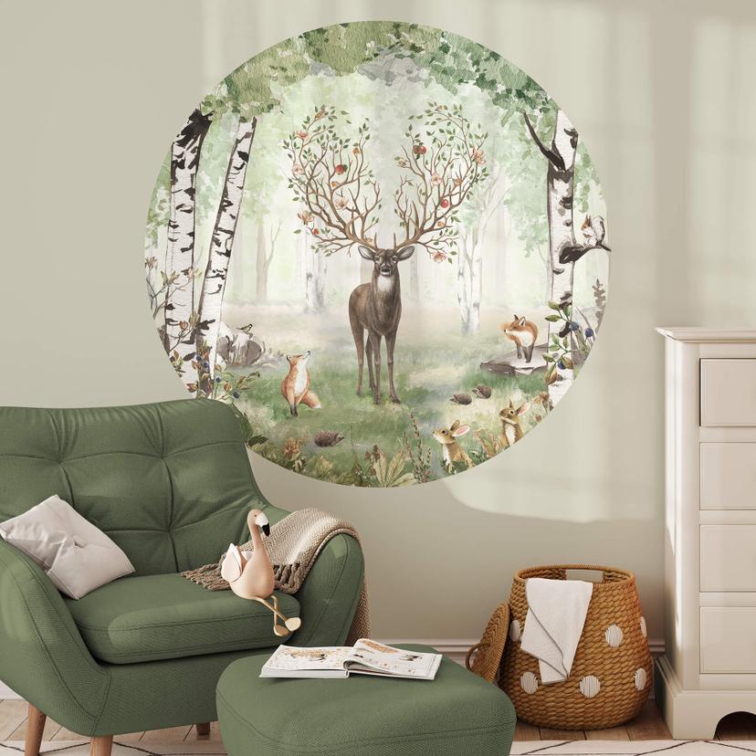 Kikki Belle Wallsticker - Hjorte om sommeren - Rund