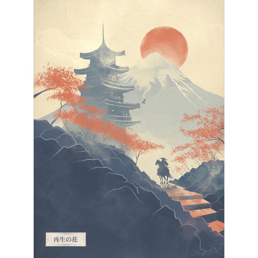 Alba sulla pagoda - Fotomurale con paesaggio giapponese - Roze