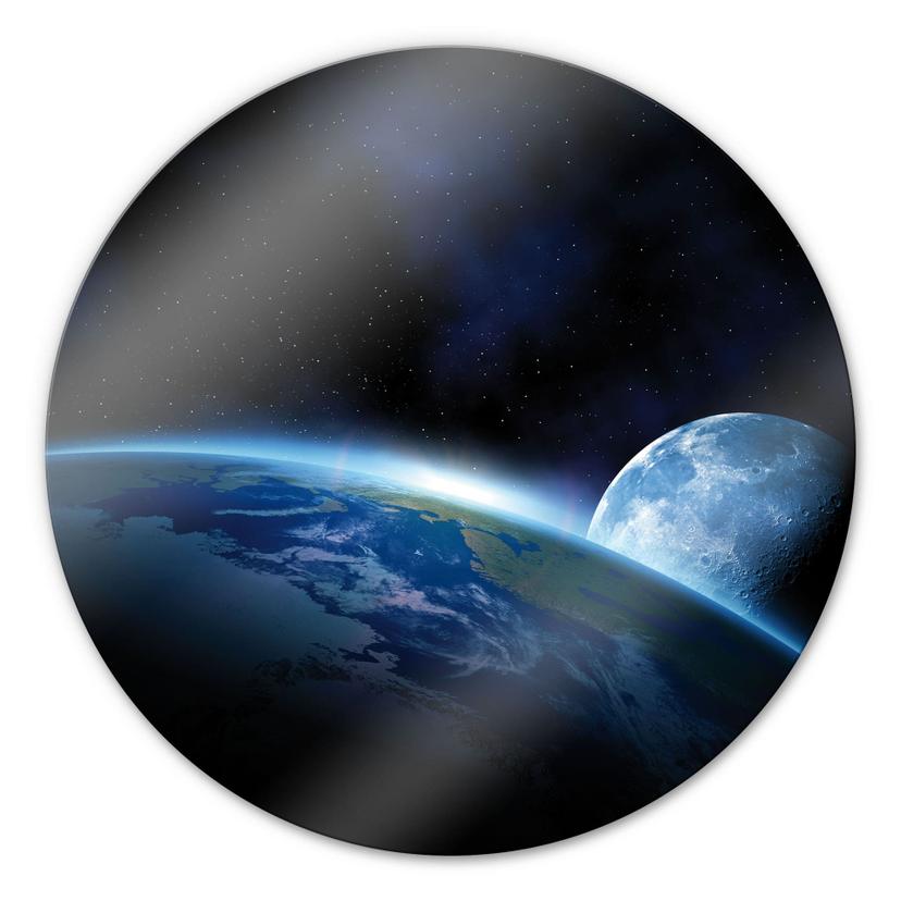 Tableau en verre - La Terre - Rond