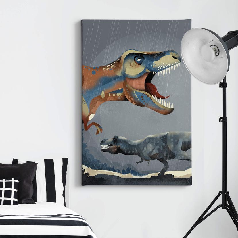 Stampa su tela Braun - T-Rex
