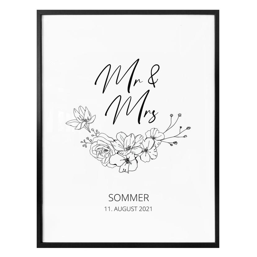 Poster Mr & Mrs+ Testo personalizzato