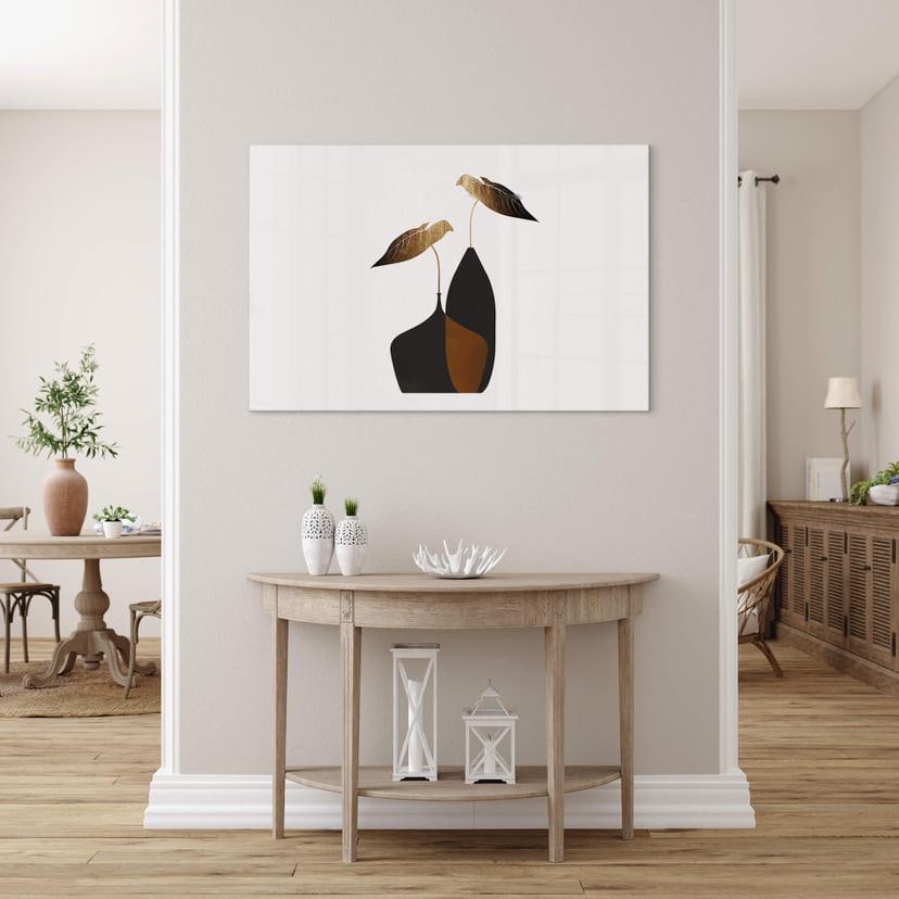 Tableau sur verre acrylique Kubistika - Bouquet scandinave