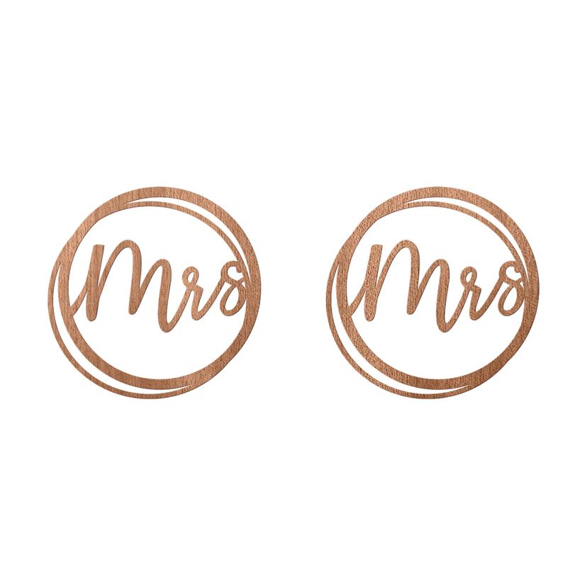 Letras de madera boda Sra. y Sra. - caoba