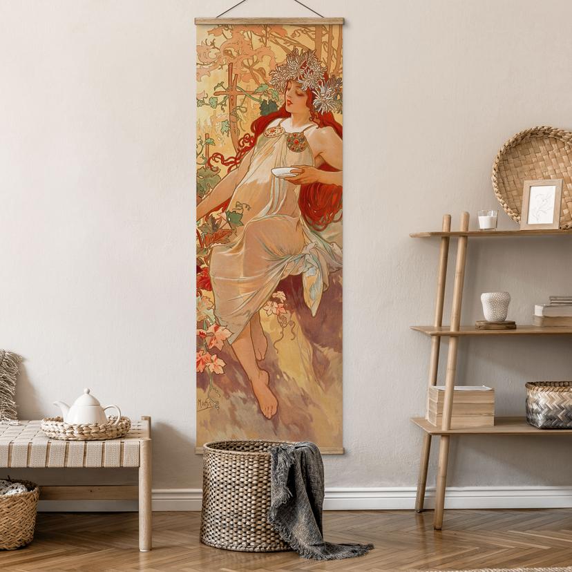 Póster de tela Mucha - Estaciones: Otoño - Panorama
